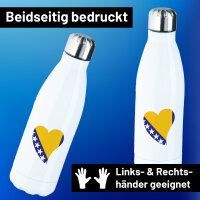 Trinkflasche Bosnien und Herzegowina Flagge Herz 500ml Edelstahl Wasserflasche