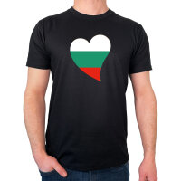 Herren T-Shirt Bulgarien Flagge Herz