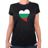 Damen T-Shirt Bulgarien Flagge Herz