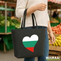 Filz Shopper Bulgarien Flagge Herz 22 Liter