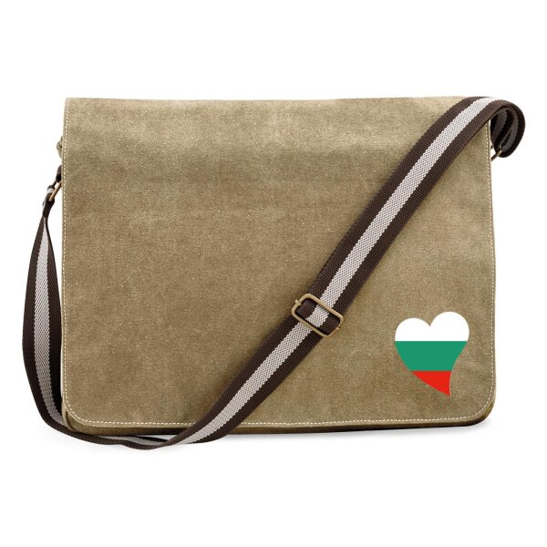 Umhängetasche Bulgarien Flagge Herz 14 Liter