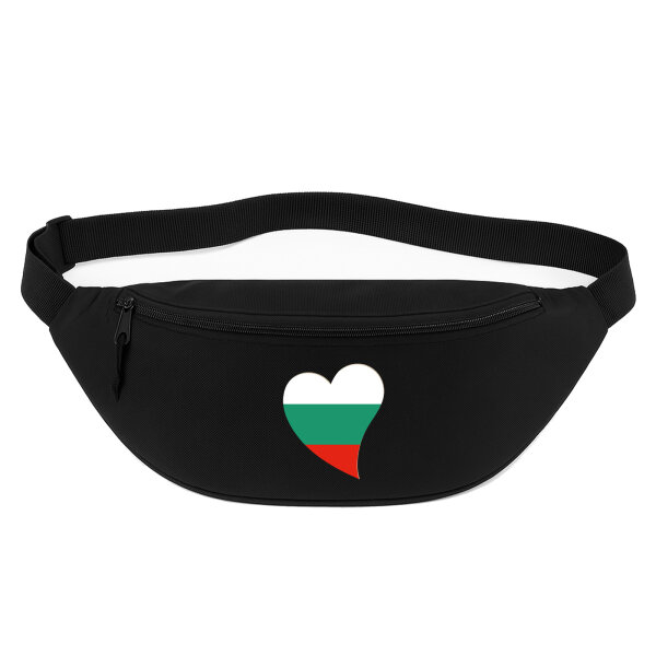 Bauchtasche Bulgarien Flagge Herz 2,5 Liter Black