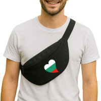 Bauchtasche Bulgarien Flagge Herz 2,5 Liter Black