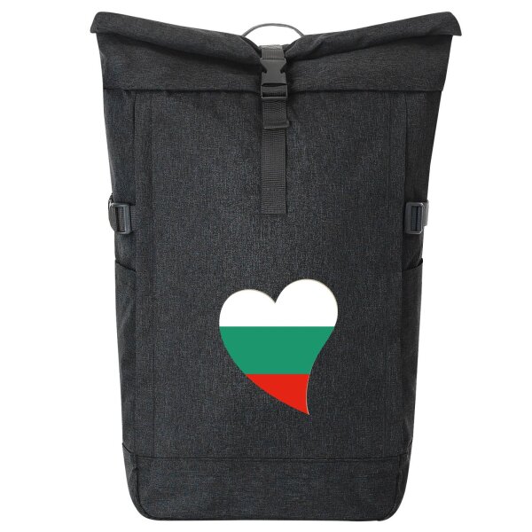 Kurierrucksack Bulgarien Flagge Herz 30-44 Liter Black Melange
