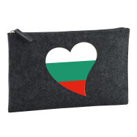 Kulturbeutel Bulgarien Flagge Herz 1 Liter Charcoal