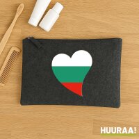 Kulturbeutel Bulgarien Flagge Herz 1 Liter Charcoal