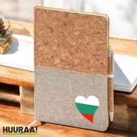 Notizbuch A5 Bulgarien Flagge Herz 80 Blatt inkl....