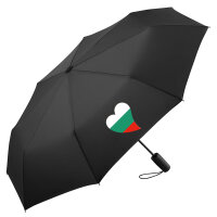 Regenschirm Bulgarien Flagge Herz 98cm Schwarz