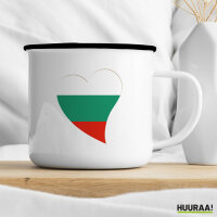 Emaille Tasse Bulgarien Flagge Herz 300ml Vintage