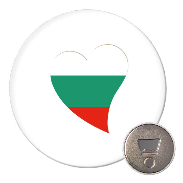 Magnet Bulgarien Flagge Herz 59mm Kühlschrankmagnet