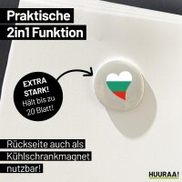 Magnet Bulgarien Flagge Herz 59mm Kühlschrankmagnet
