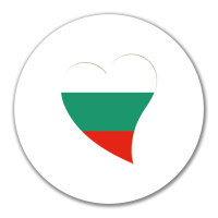 Aufkleber Bulgarien Flagge Herz 10cm rund