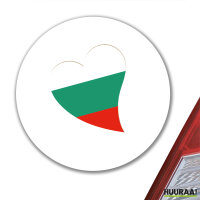 Aufkleber Bulgarien Flagge Herz 10cm rund