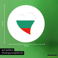 Aufkleber Bulgarien Flagge Herz 10cm rund