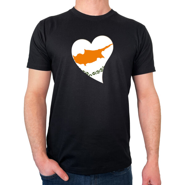 Herren T-Shirt Zypern Flagge Herz