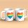 Kaffeetasse Pride Herz Regenbogenfahne Weiß 330ml