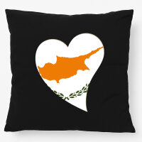 Kissen Zypern Flagge Herz 40x40cm