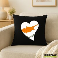 Kissen Zypern Flagge Herz 40x40cm