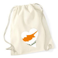 Turnbeutel Zypern Flagge Herz 12 Liter