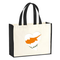 Jutetasche Zypern Flagge Herz 21 Liter Black