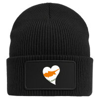 Beanie mit Patch Zypern Flagge Herz Black