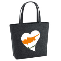 Filz Shopper Zypern Flagge Herz 22 Liter