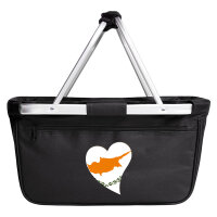 Einkaufskorb faltbar Zypern Flagge Herz 20 Liter Black