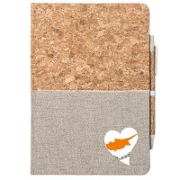 Notizbuch A5 Zypern Flagge Herz 80 Blatt inkl....