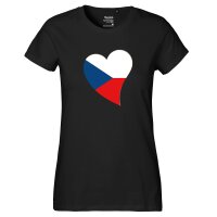 Damen T-Shirt Tschechische Republik Flagge Herz