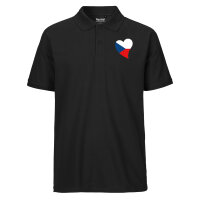 Herren Polo Shirt Tschechische Republik Flagge Herz