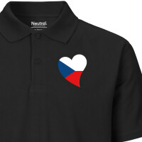 Herren Polo Shirt Tschechische Republik Flagge Herz