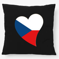 Kissen Tschechische Republik Flagge Herz 40x40cm