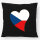 Kissen Tschechische Republik Flagge Herz 40x40cm