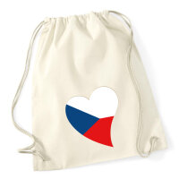 Turnbeutel Tschechische Republik Flagge Herz 12 Liter