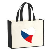 Jutetasche Tschechische Republik Flagge Herz 21 Liter Black