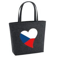 Filzshopper Tschechische Republik Flagge Herz, 22 Liter