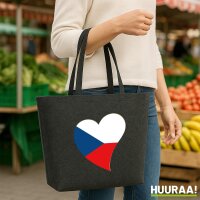 Filzshopper Tschechische Republik Flagge Herz, 22 Liter