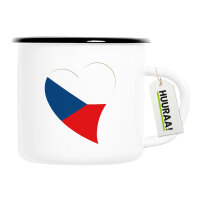 Emaille Tasse Tschechische Republik Flagge Herz 300ml...