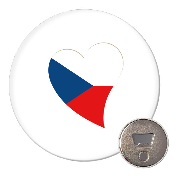 Magnet Tschechische Republik Flagge Herz 59mm Kühlschrankmagnet