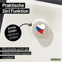 Magnet Tschechische Republik Flagge Herz 59mm Kühlschrankmagnet