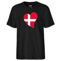 Herren T-Shirt Dänemark Flagge Herz