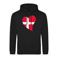 Unisex Hoodie Dänemark Flagge Herz