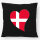 Kissen Dänemark Flagge Herz 40x40cm
