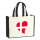 Jutetasche Dänemark Flagge Herz 21 Liter Black