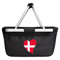 Einkaufskorb faltbar Dänemark Flagge Herz 20 Liter...