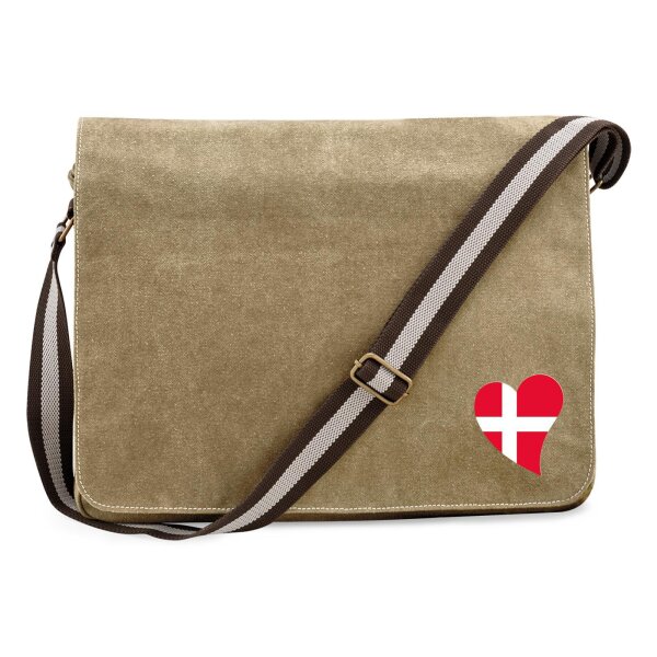 Umhängetasche Dänemark Flagge Herz 14 Liter
