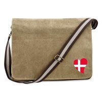 Umhängetasche Dänemark Flagge Herz 14 Liter