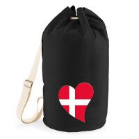 Seesack Dänemark Flagge Herz 20 Liter Black