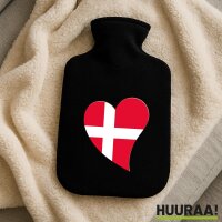 Wärmflasche Dänemark Flagge Herz