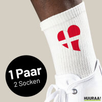 Unisex Socken D&auml;nemark Flagge Herz Baumwolle